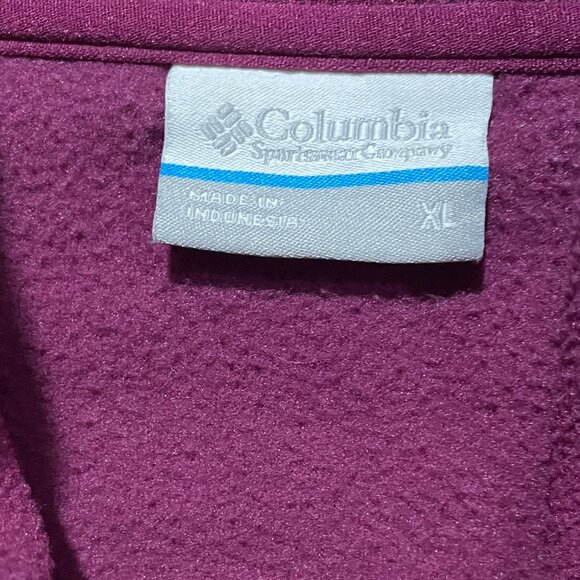 COLUMBIA Women’s XL Purple 1/4 Zip Long Sleeve Pullover Fleece Jacket Shirt EUC - Picture 4 of 4